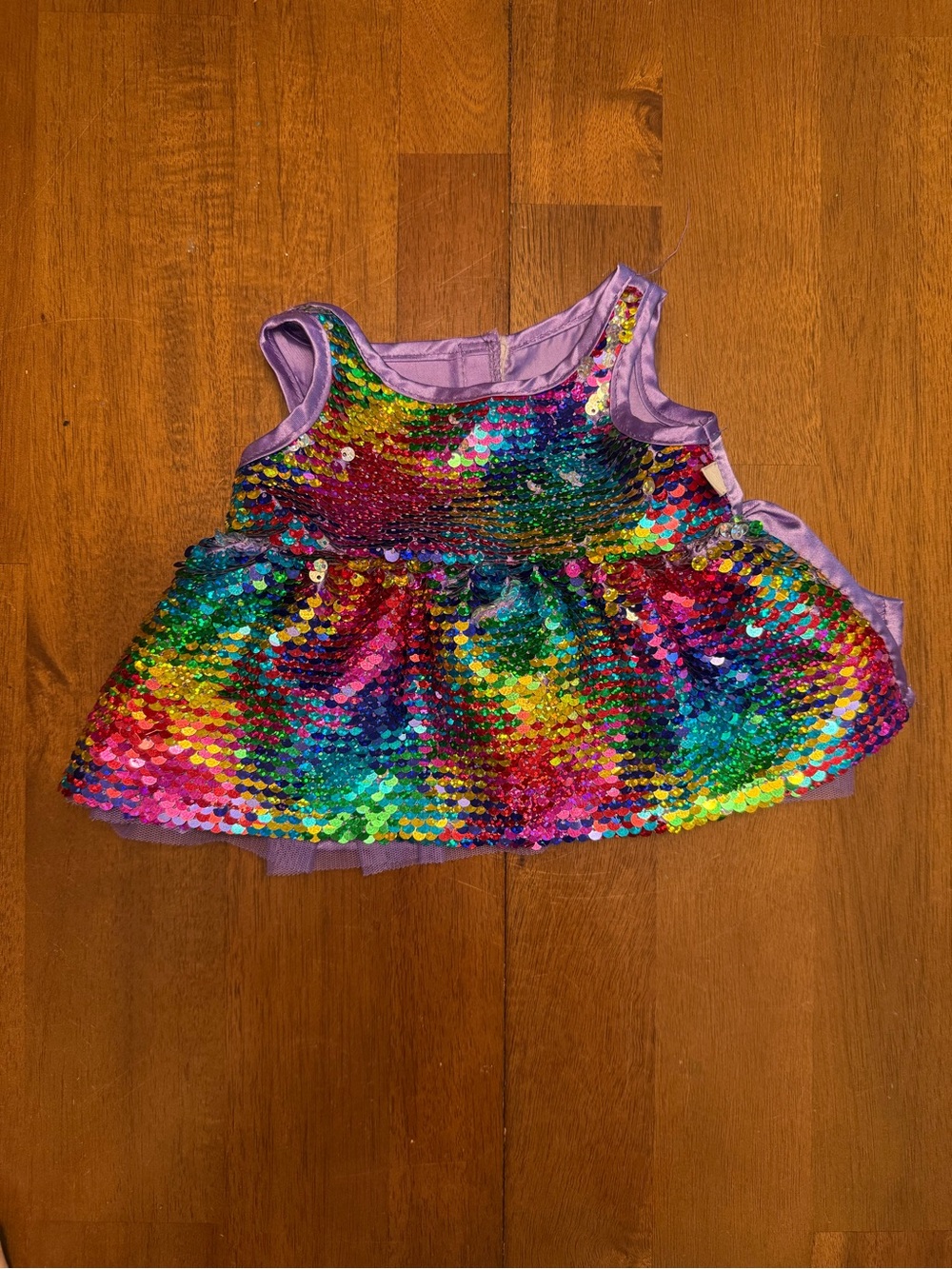 Rainbow Sequin Tank Build-a-Bear Dress - Multicolor